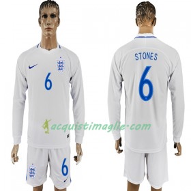 Divisa di Calcio Inghilterra Stone 6 Prima Mondiali 2018 Manica Lunga